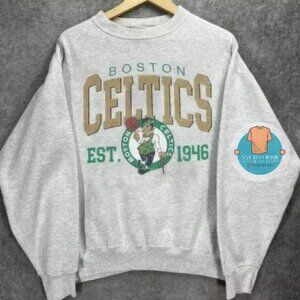 Boston Celtics Basketball Ash Color Retro Sweatshirt Men Women 1946 grey